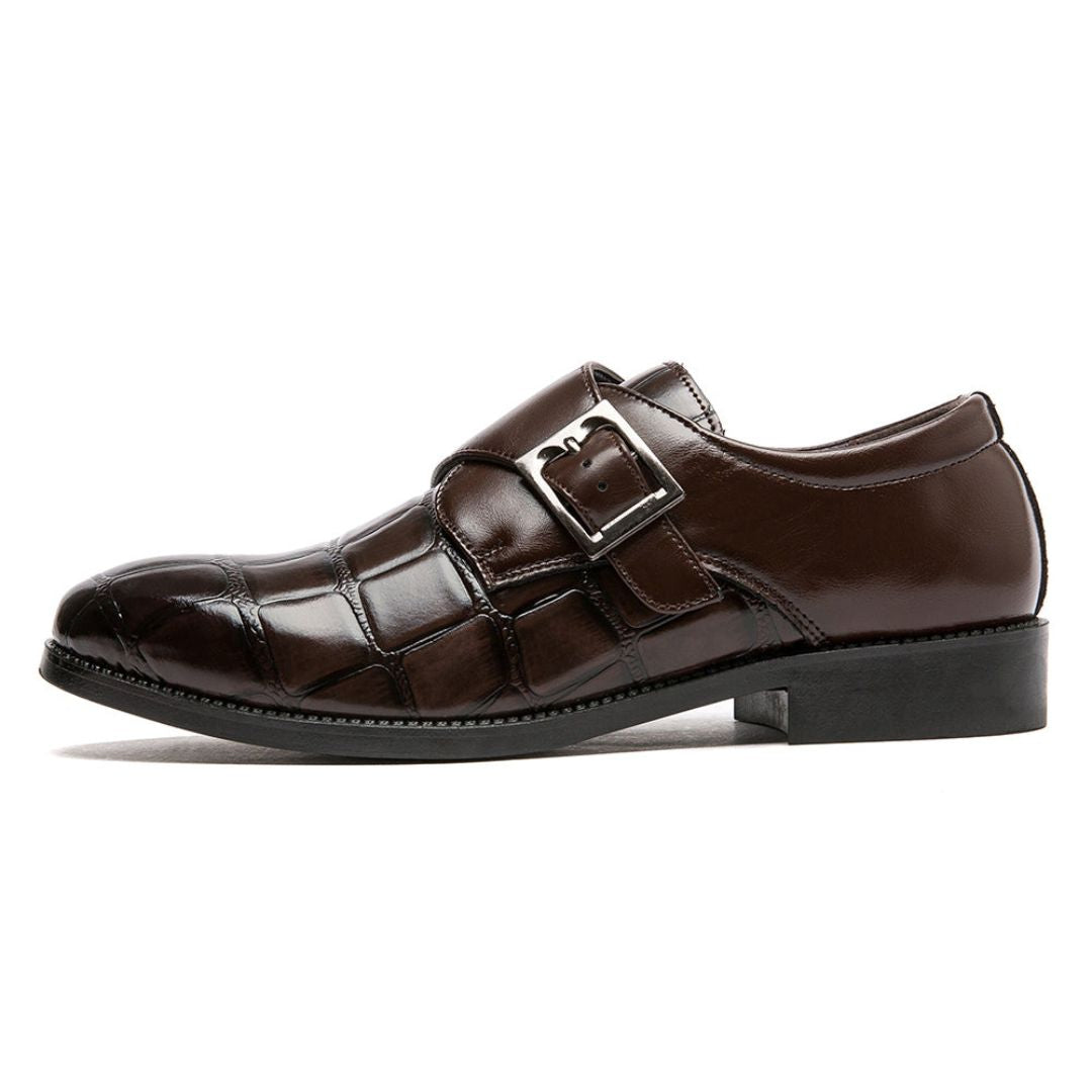 Mocassins Lennox Regal En Cuir Crocodile Avec Bride Bouclée Rembourrée Et Semelle Antidérapante