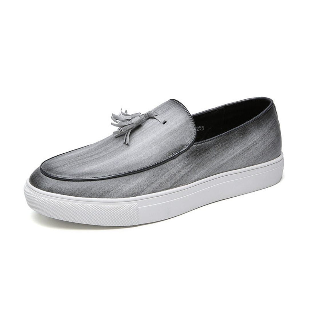 Liam Mocassins À Glands En Cuir Italien Premium Avec Couture À La Main Semelles Rembourrées Et Caoutchouc Antidérapant