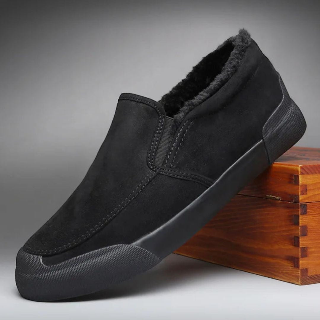 Liam Slip Ons D'Hiver En Daim Doux Avec Doublure Fourrure Et Semelle En Caoutchouc Antidérapante Pour Tous Les Jours