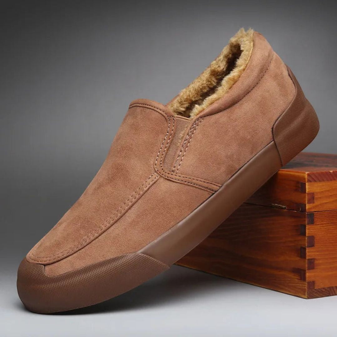 Liam Slip Ons D'Hiver En Daim Doux Avec Doublure Fourrure Et Semelle En Caoutchouc Antidérapante Pour Tous Les Jours