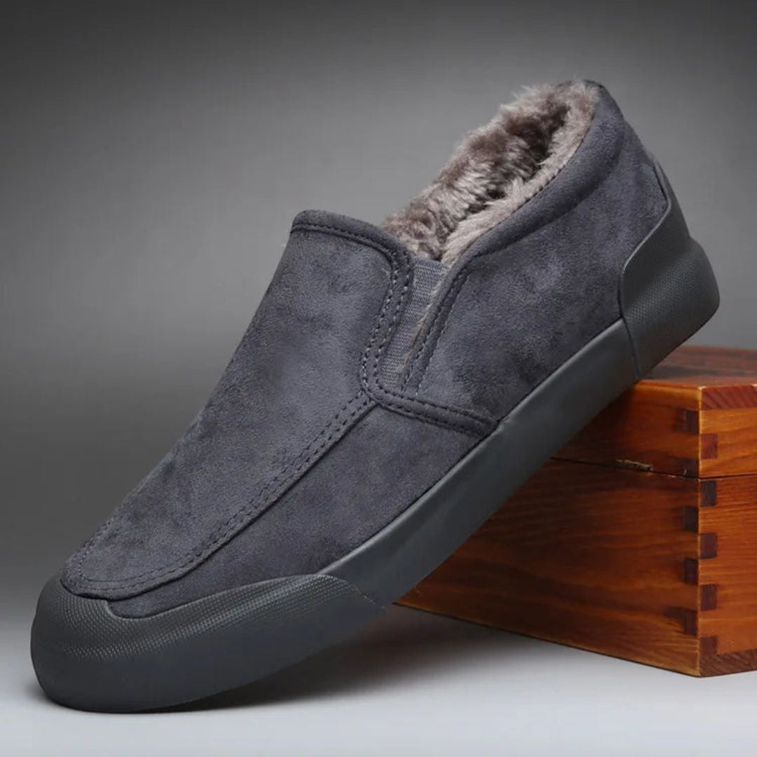 Liam Slip Ons D'Hiver En Daim Doux Avec Doublure Fourrure Et Semelle En Caoutchouc Antidérapante Pour Tous Les Jours