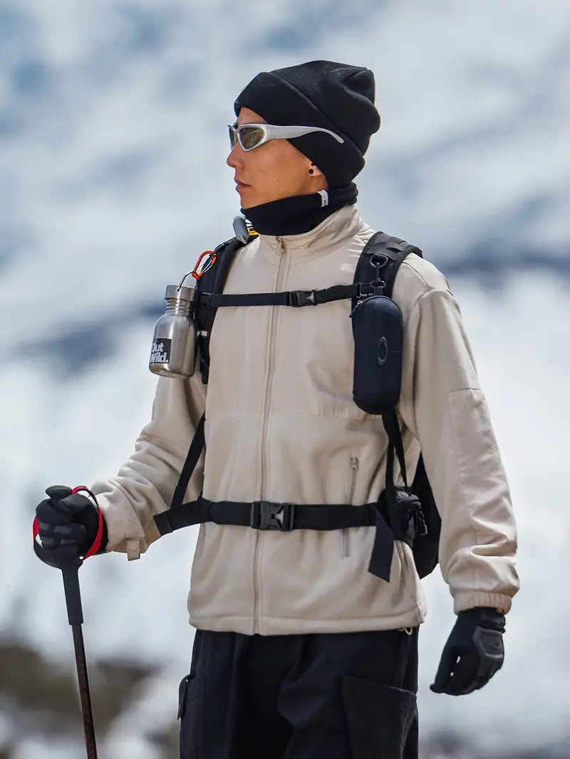 Liarael 100% Polyester Fleece Jacket with Mandarin Collar