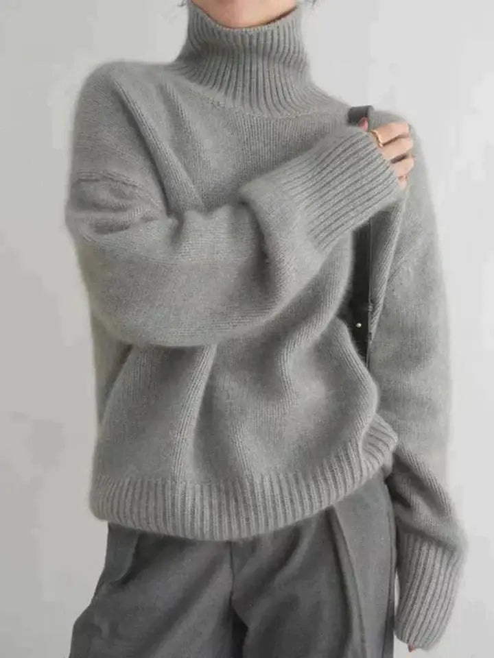 Amawinc Pull Col Roulé Femme En Laine Fine Confortable Et Léger Pour Automne Hiver