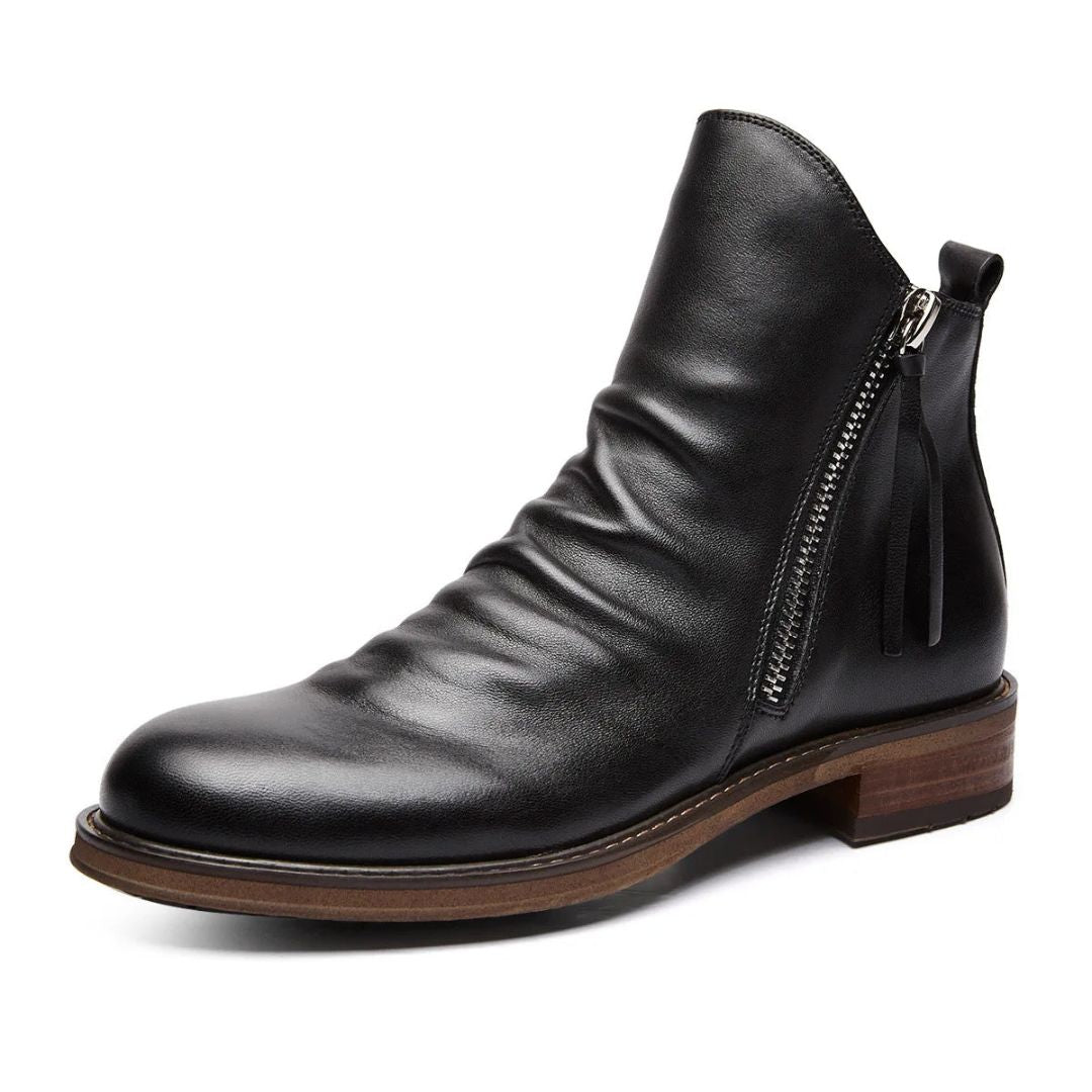 Bottines Logan À Zip Latéral En Cuir Premium Confortables Et Durables Pour Ville Et Aventures Week End