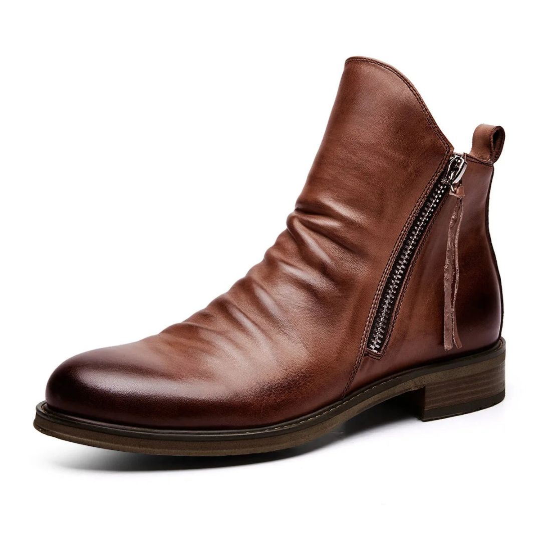 Bottines Logan À Zip Latéral En Cuir Premium Confortables Et Durables Pour Ville Et Aventures Week End