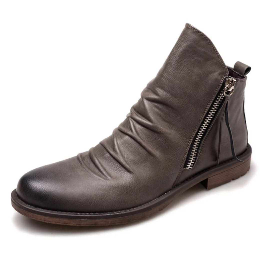 Bottines Logan À Zip Latéral En Cuir Premium Confortables Et Durables Pour Ville Et Aventures Week End