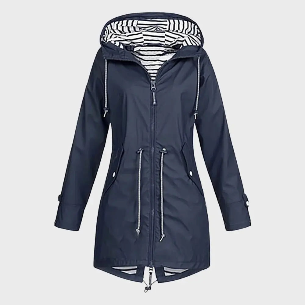 Manteau Imperméable Long Pour Femme Élégant Et Fonctionnel Pour La Pluie Résistant