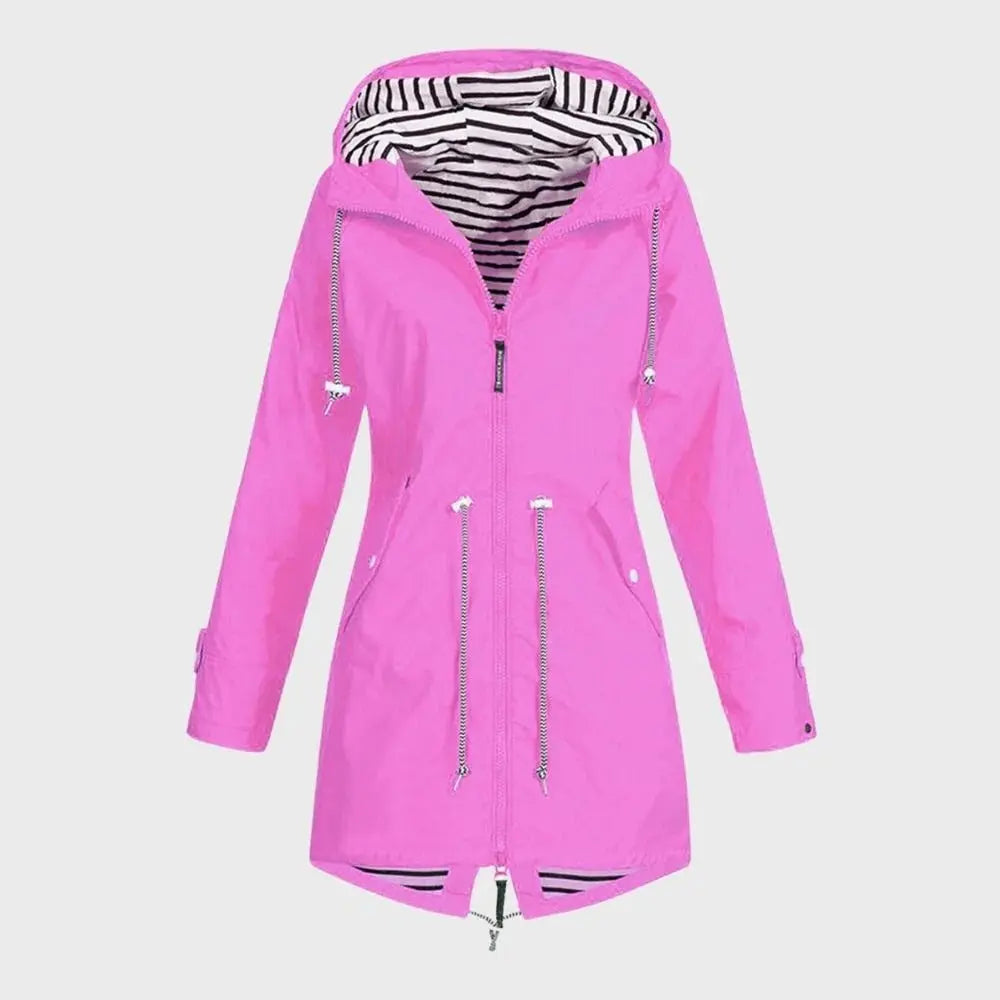 Manteau Imperméable Long Pour Femme Élégant Et Fonctionnel Pour La Pluie Résistant