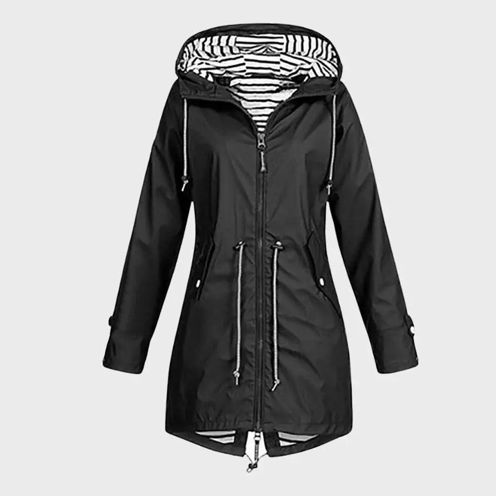 Manteau Imperméable Long Pour Femme Élégant Et Fonctionnel Pour La Pluie Résistant
