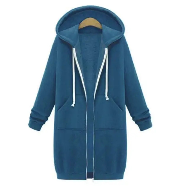 Sweat À Capuche Longline Zippé Pour Femme Confort Et Style Polyvalent Pour Toutes Saisons