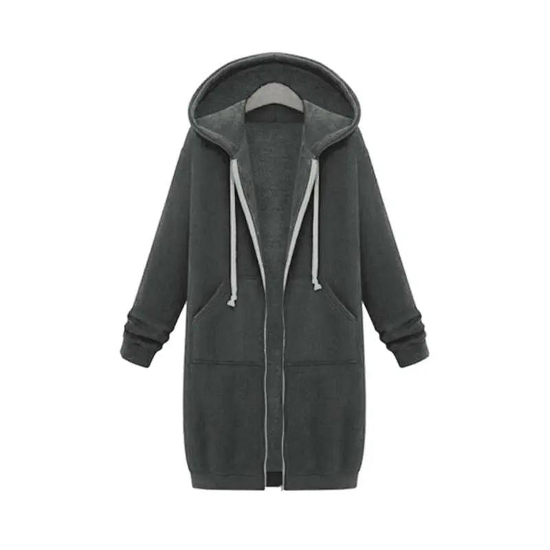 Sweat À Capuche Longline Zippé Pour Femme Confort Et Style Polyvalent Pour Toutes Saisons