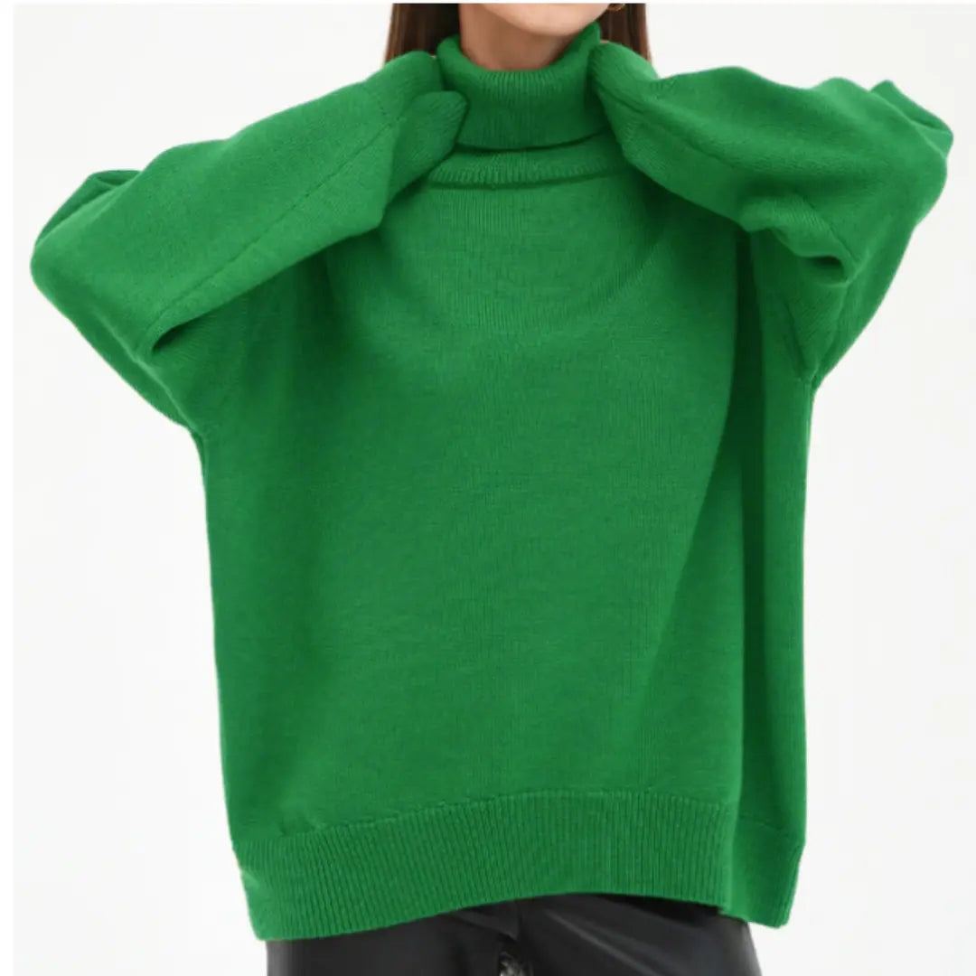 Pull En Maille Décontracté À Col Roulé Pour Femmes Confortable Et Stylé Pour Automne Hiver