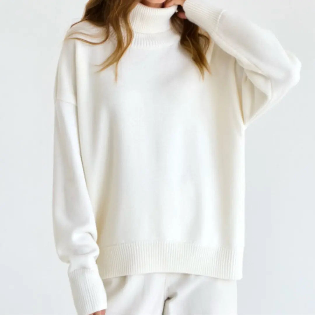 Pull En Maille Décontracté À Col Roulé Pour Femmes Confortable Et Stylé Pour Automne Hiver