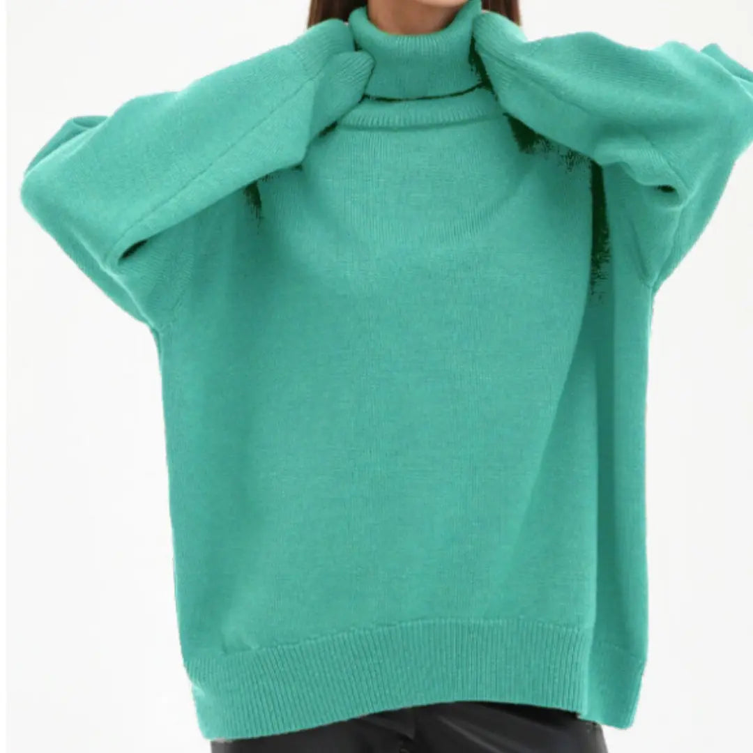 Pull En Maille Décontracté À Col Roulé Pour Femmes Confortable Et Stylé Pour Automne Hiver
