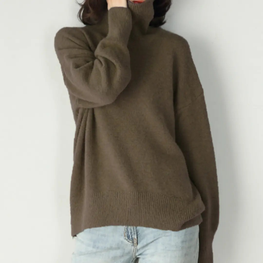 Pull En Maille Décontracté À Col Roulé Pour Femmes Confortable Et Stylé Pour Automne Hiver