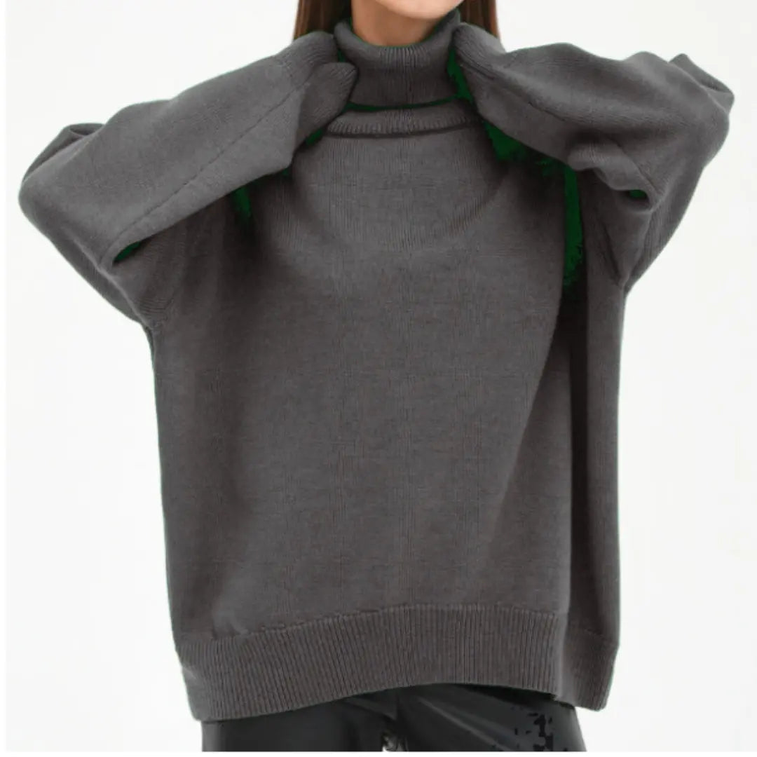 Pull En Maille Décontracté À Col Roulé Pour Femmes Confortable Et Stylé Pour Automne Hiver