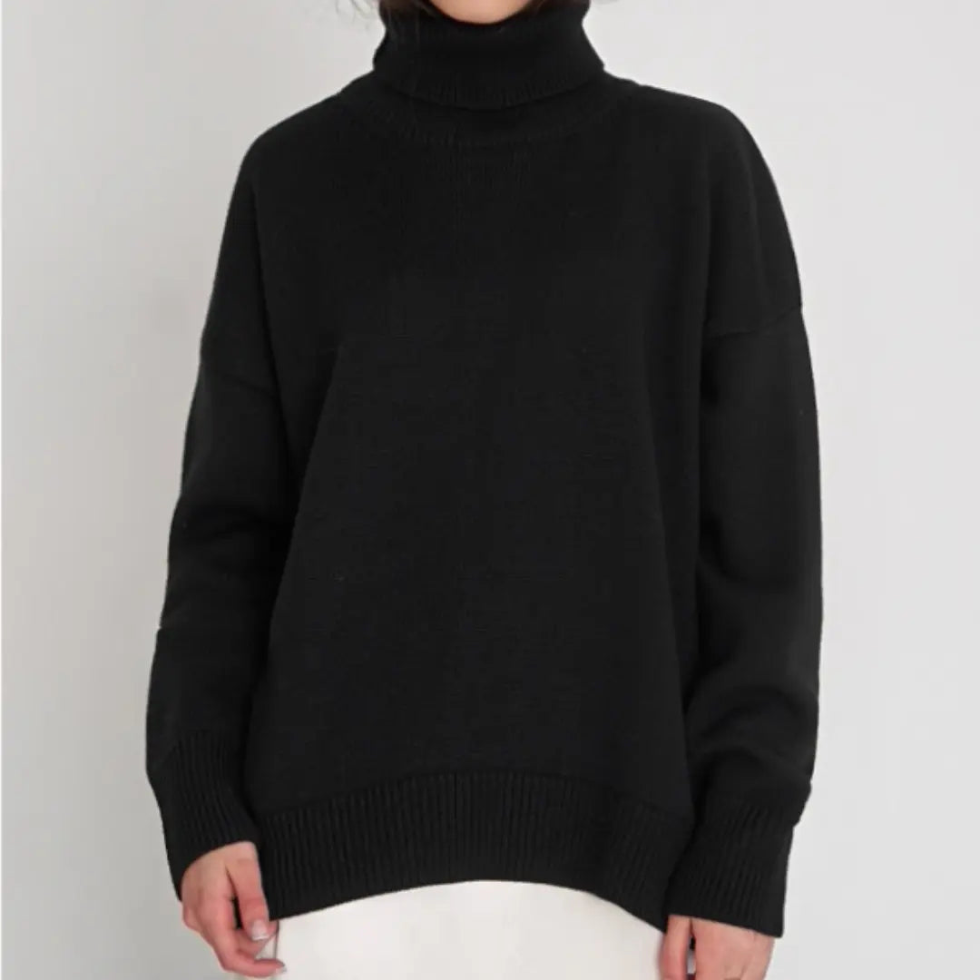 Pull En Maille Décontracté À Col Roulé Pour Femmes Confortable Et Stylé Pour Automne Hiver