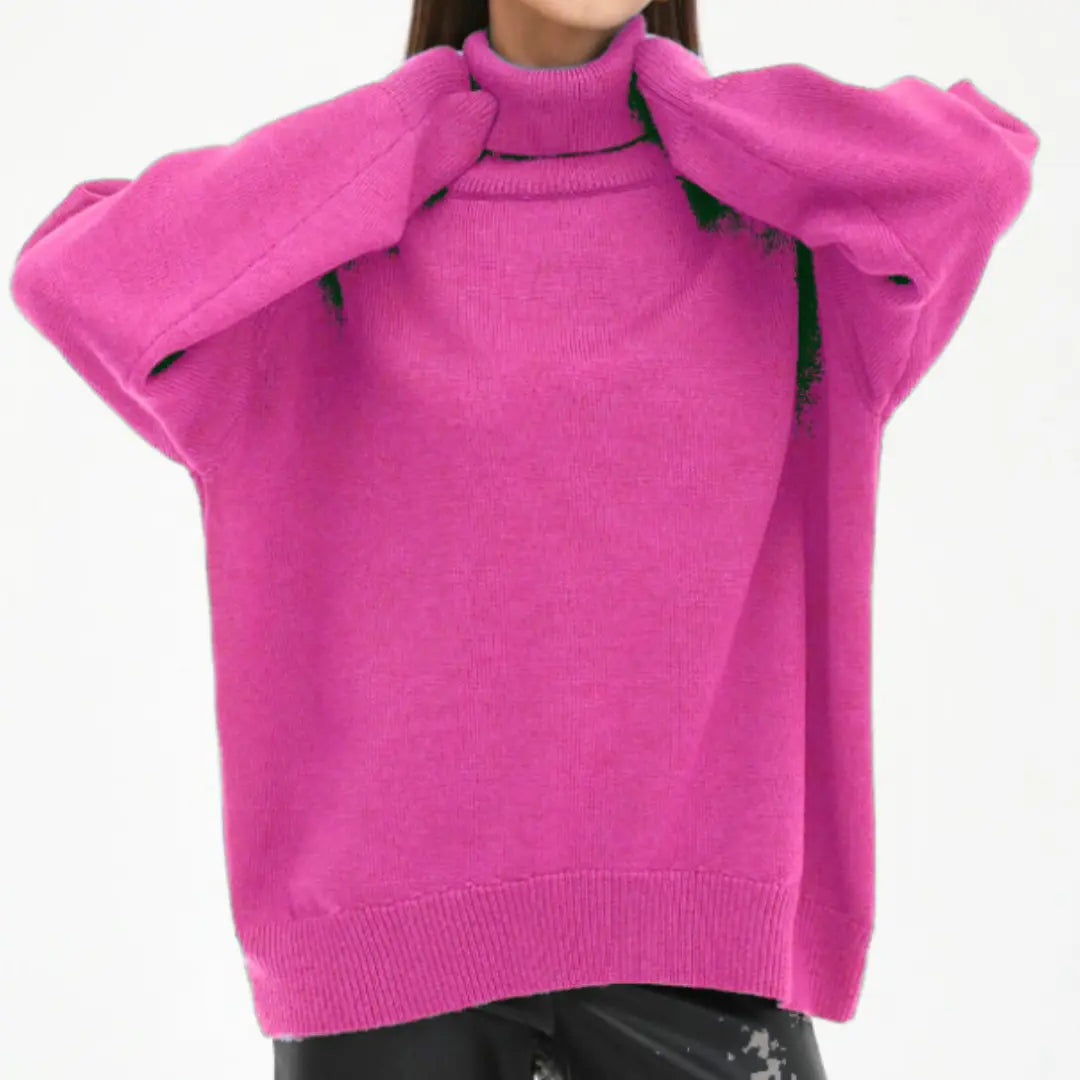 Pull En Maille Décontracté À Col Roulé Pour Femmes Confortable Et Stylé Pour Automne Hiver