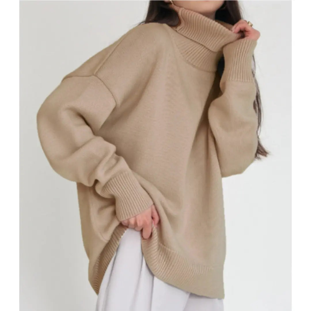 Pull En Maille Décontracté À Col Roulé Pour Femmes Confortable Et Stylé Pour Automne Hiver