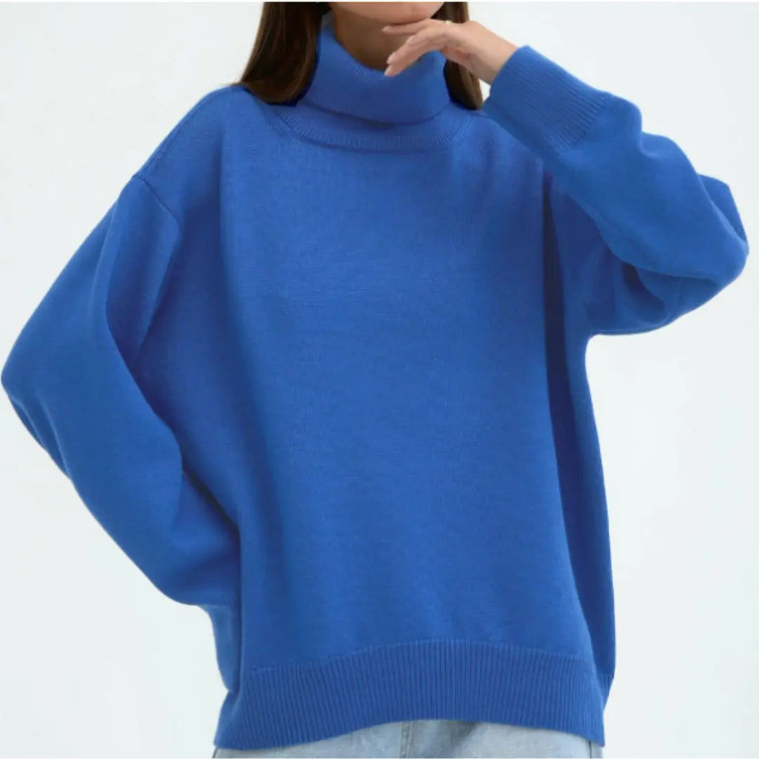 Pull En Maille Décontracté À Col Roulé Pour Femmes Confortable Et Stylé Pour Automne Hiver
