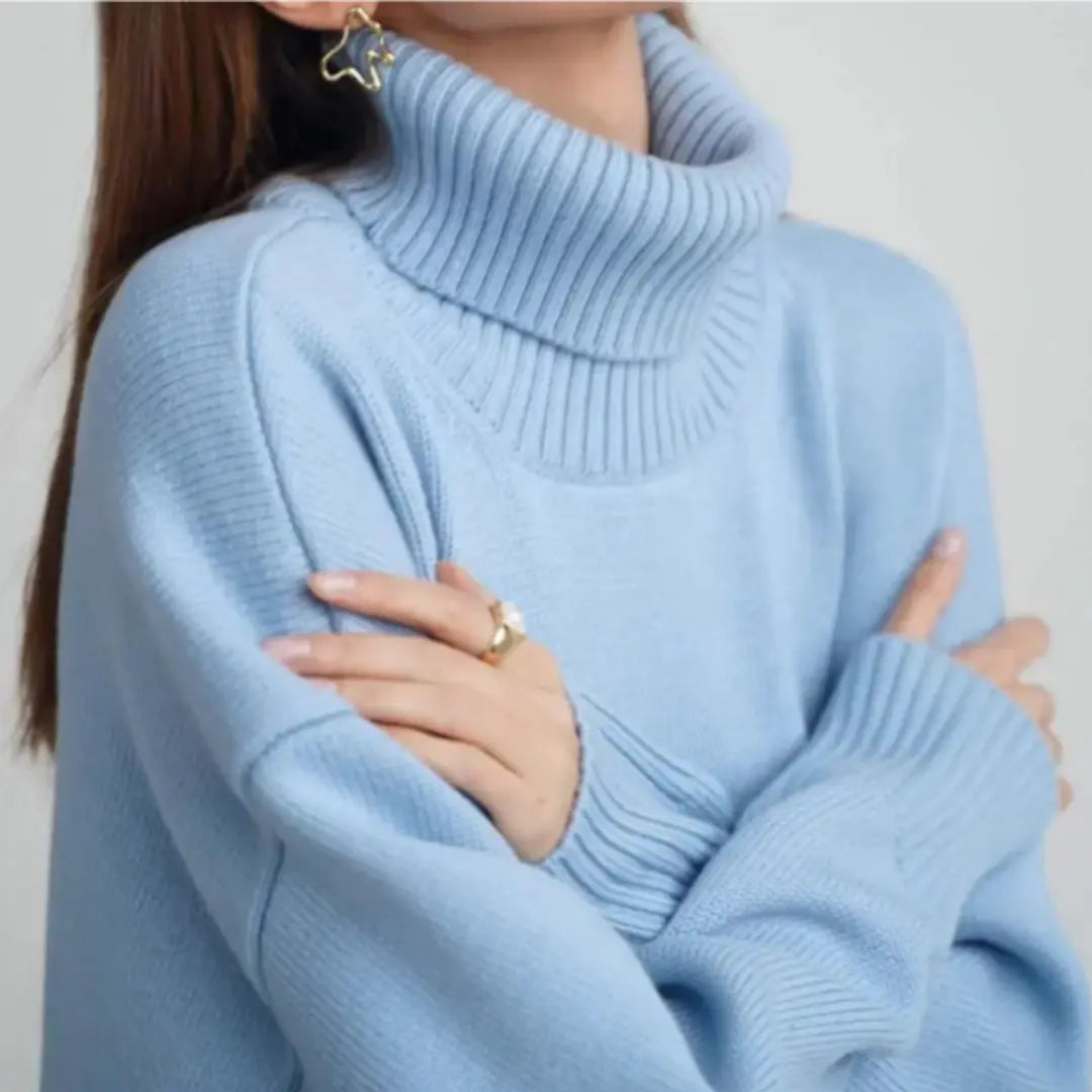 Pull En Maille Décontracté À Col Roulé Pour Femmes Confortable Et Stylé Pour Automne Hiver