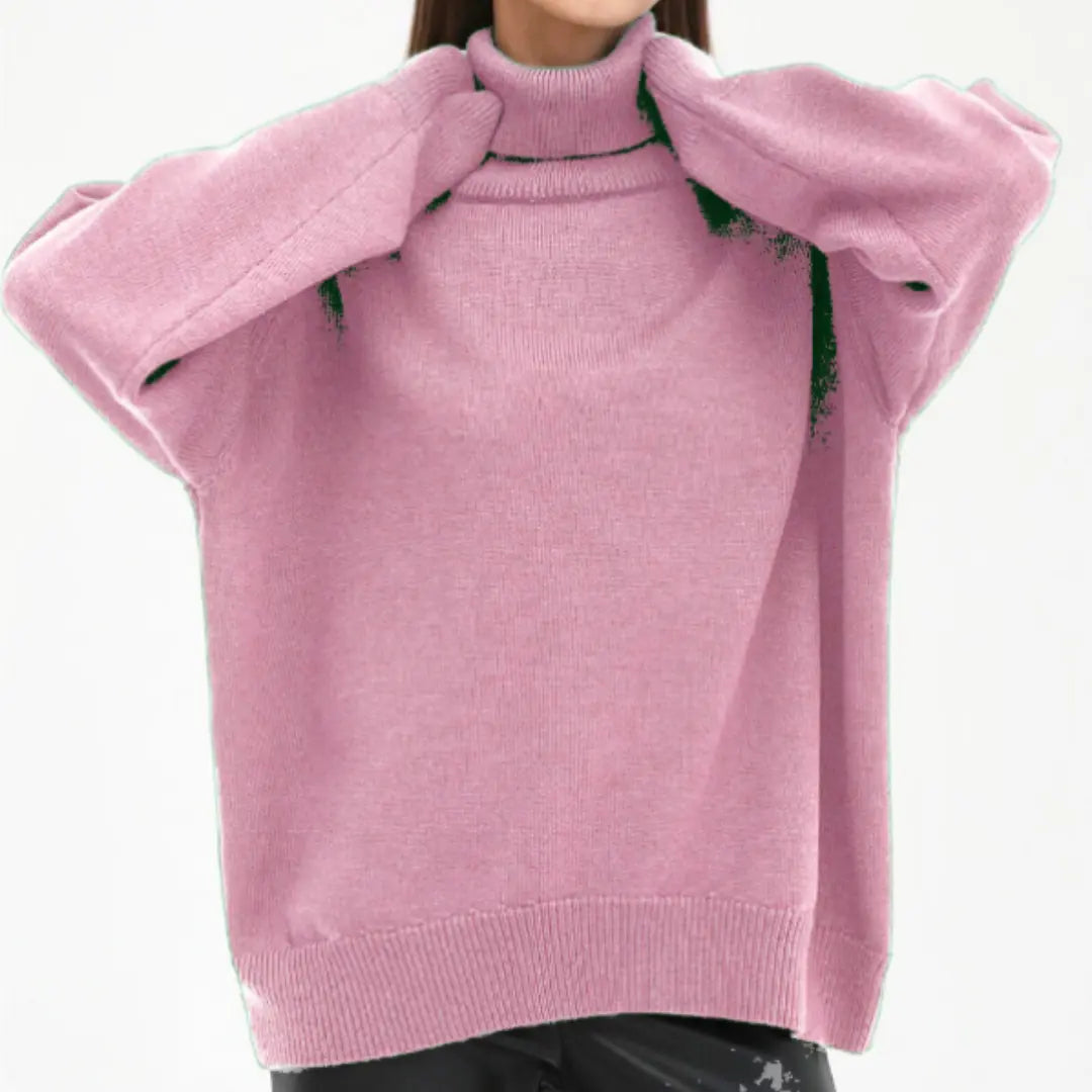 Pull En Maille Décontracté À Col Roulé Pour Femmes Confortable Et Stylé Pour Automne Hiver