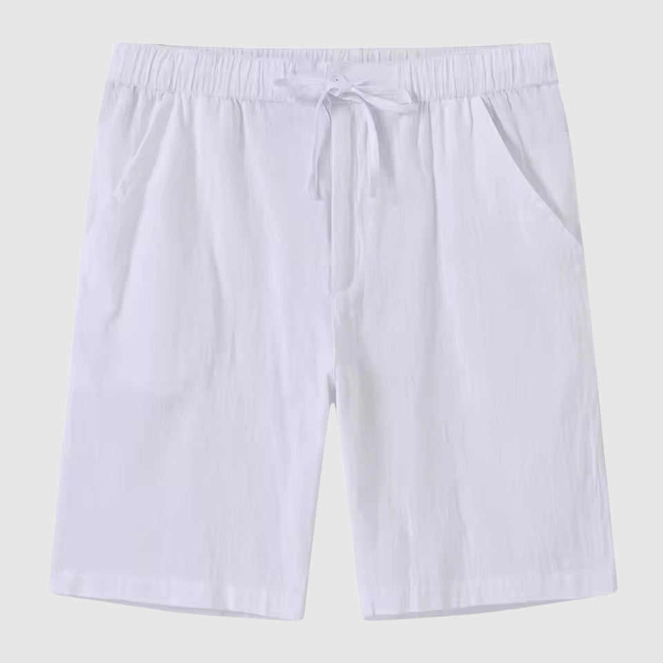 Lorenzo Vitali Cabana Shorts En Lin Et Coton Uni Pour Été Confort Frais Et Style Décontracté