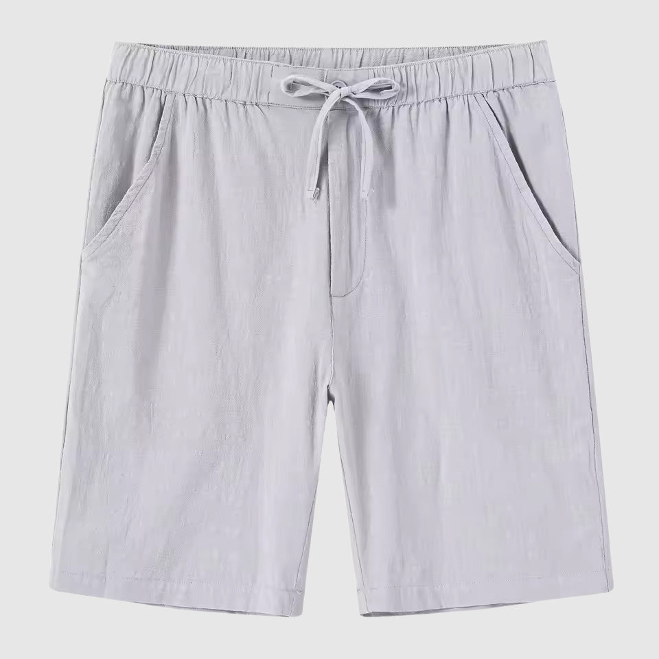 Lorenzo Vitali Cabana Shorts En Lin Et Coton Uni Pour Été Confort Frais Et Style Décontracté