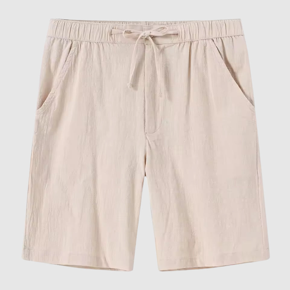 Lorenzo Vitali Cabana Shorts En Lin Et Coton Uni Pour Été Confort Frais Et Style Décontracté
