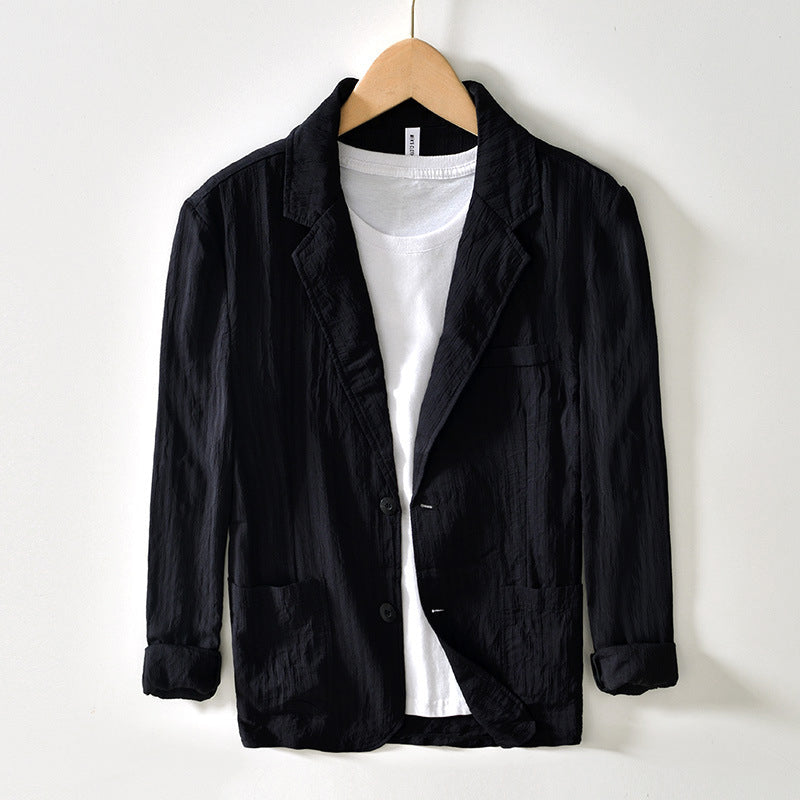 Veste De Costume Élégante Lorenzo Vitali Amawinc Mélange Coton Viscose Doux Et Froissé Pour Professionnels