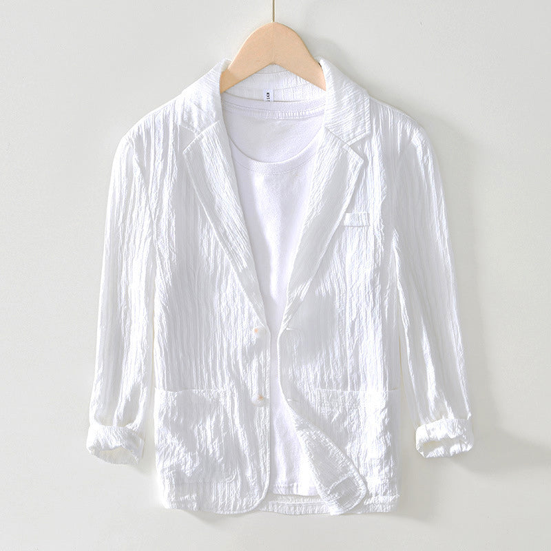 Veste De Costume Élégante Lorenzo Vitali Amawinc Mélange Coton Viscose Doux Et Froissé Pour Professionnels