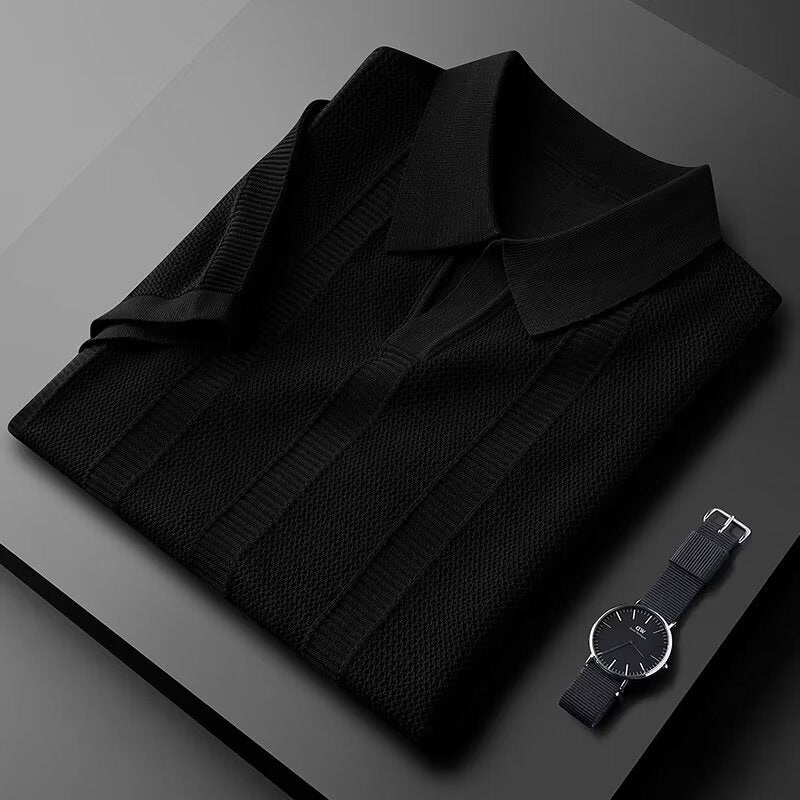 Polo Edge Lorenzo Vitali Avec Texture Tricot Vertical Et Choix De Couleurs Variées Pour Confort Moderne