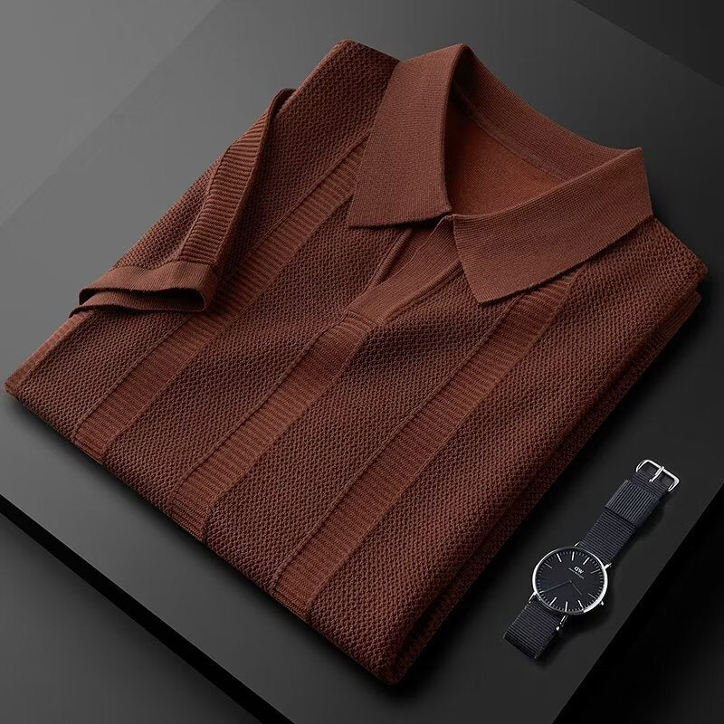 Polo Edge Lorenzo Vitali Avec Texture Tricot Vertical Et Choix De Couleurs Variées Pour Confort Moderne