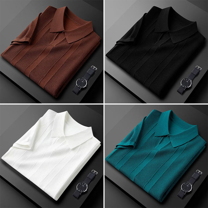 Polo Edge Lorenzo Vitali Avec Texture Tricot Vertical Et Choix De Couleurs Variées Pour Confort Moderne