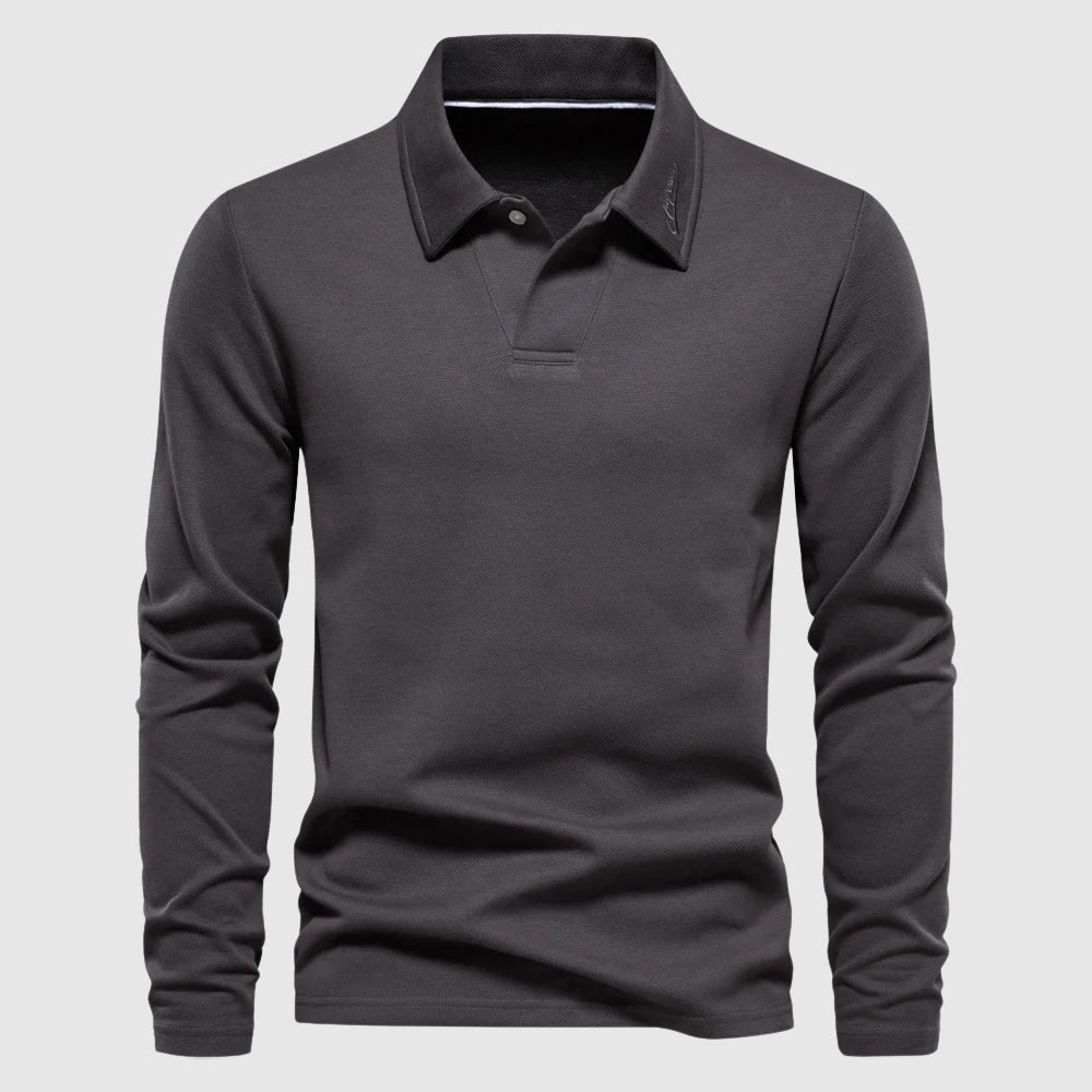 Lorenzo Vitali Elite Polo À Manches Longues Pour Printemps Et Automne Chic Et Décontracté
