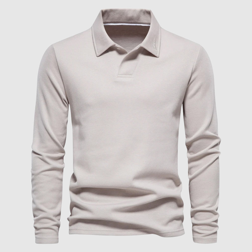Lorenzo Vitali Elite Polo À Manches Longues Pour Printemps Et Automne Chic Et Décontracté