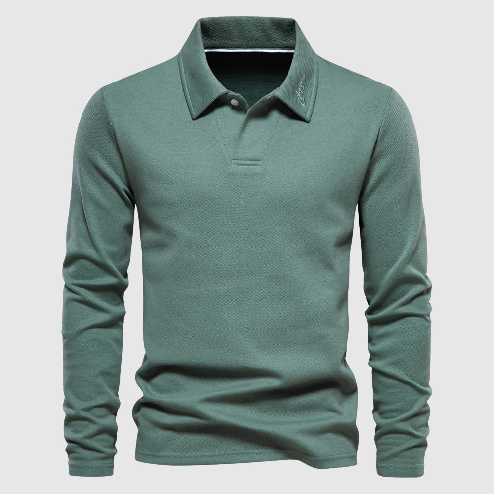 Lorenzo Vitali Elite Polo À Manches Longues Pour Printemps Et Automne Chic Et Décontracté
