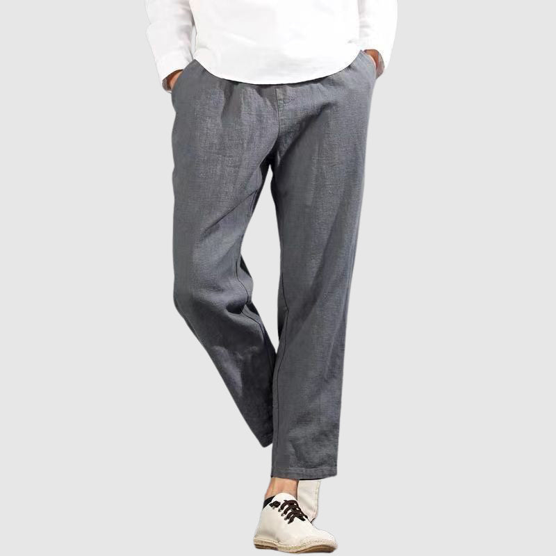 Pantalon En Lin Harbor De Lorenzo Vitali Avec Taille Elastique Et Cordon De Serrage