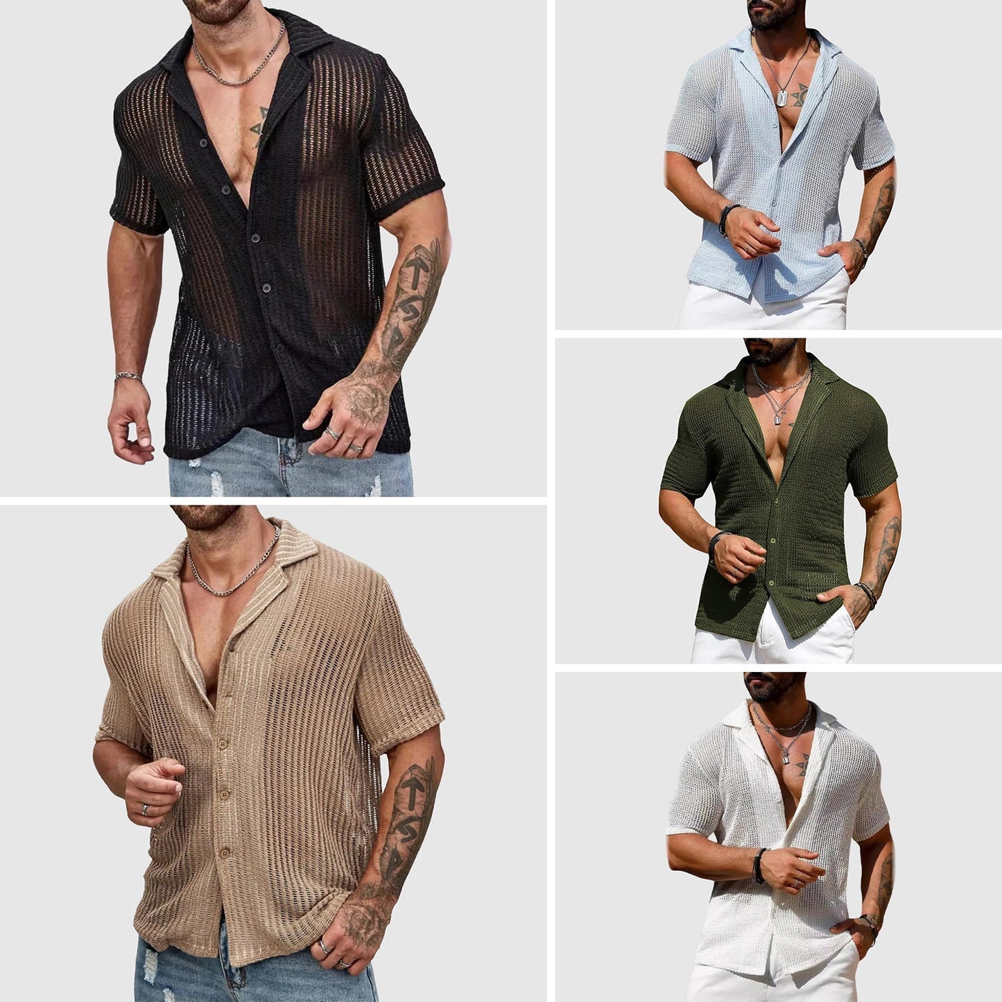Lorenzo Vitali Chemise Tricot Creux En Polyester Respirant Avec Col Revers Classique