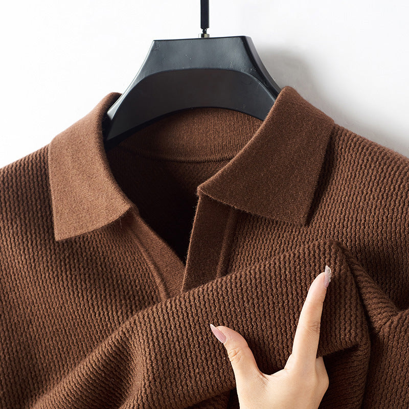 Lorenzo Vitali Pull Polo Maille Mélange Laine Cachemire Décontracté Col Polo Pour Automne Et Hiver