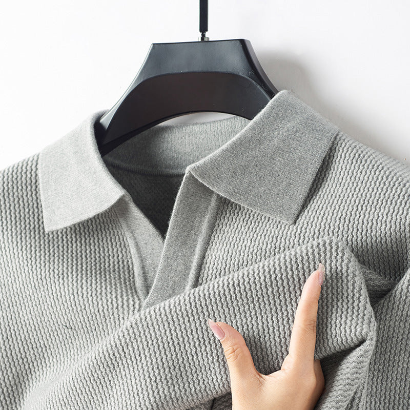 Lorenzo Vitali Pull Polo Maille Mélange Laine Cachemire Décontracté Col Polo Pour Automne Et Hiver