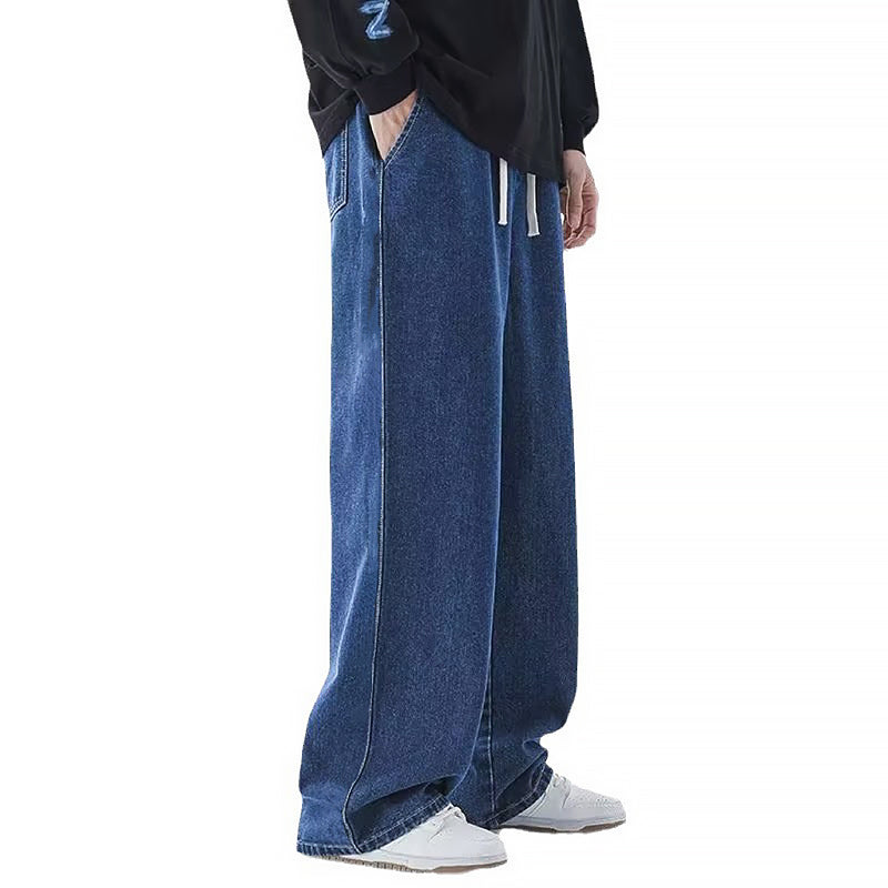 Jean Ample Lorenzo Vitali À Jambe Large Décontracté Pour Printemps Été En Coton Polyester