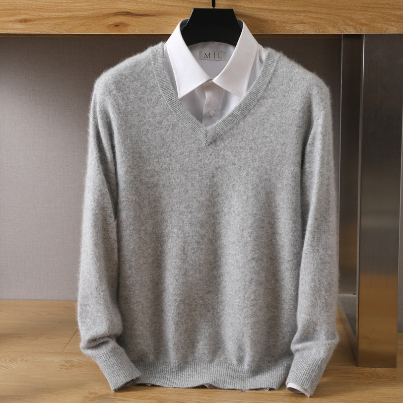 Lorenzo Vitali Pull Luxe Encolure V Mélange De Laine Et Faux Vison Coupe Ample Disponible En Plusieurs Couleurs