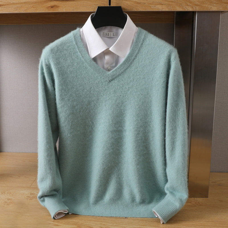 Lorenzo Vitali Pull Luxe Encolure V Mélange De Laine Et Faux Vison Coupe Ample Disponible En Plusieurs Couleurs