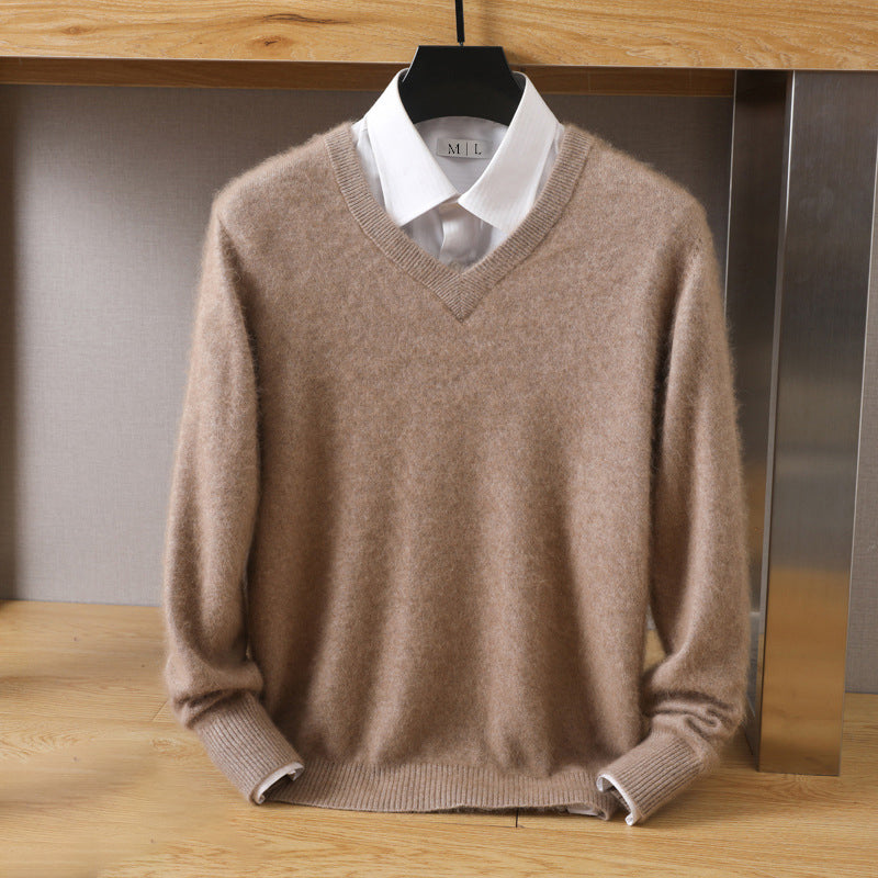 Lorenzo Vitali Pull Luxe Encolure V Mélange De Laine Et Faux Vison Coupe Ample Disponible En Plusieurs Couleurs
