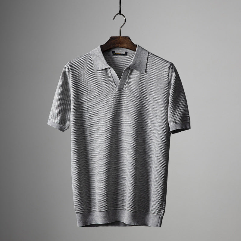 Polo En Maille Aérée Lorenzo Vitali En Coton Et Soie Luxe Pour Homme Premium Confort Et Style