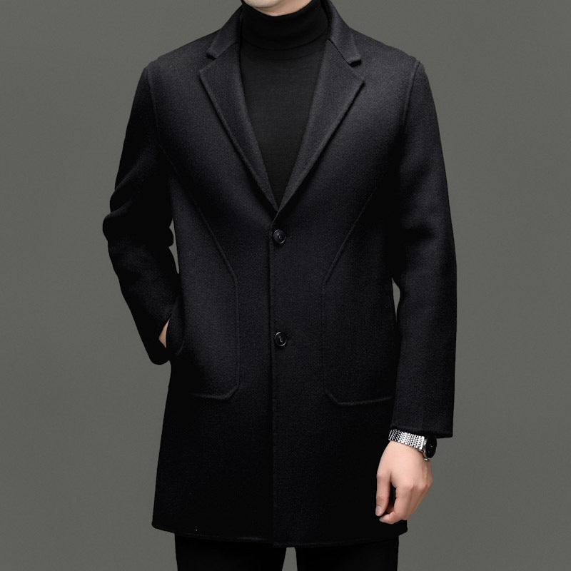Manteau en Cachemire Noble Lorenzo Vitali pour Homme, Coupe Tailleur Élégante et Intemporelle