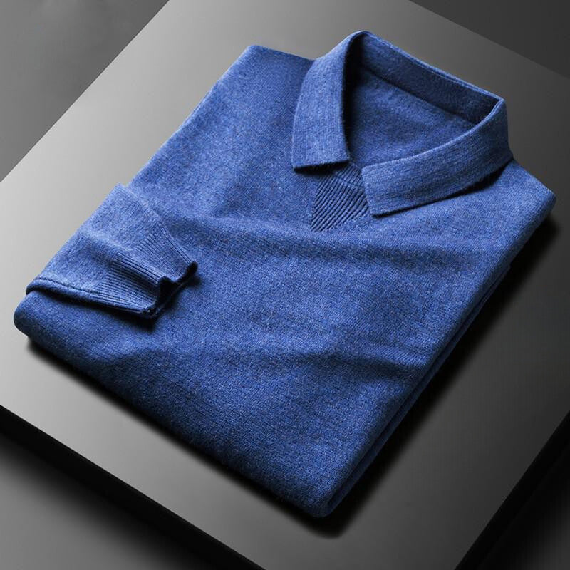 Pull Homme Amawinc En Laine Cachemire Maille Fine Coupe Regular Col Classique Flair Nordique Poignets Côtelés