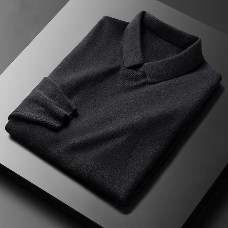 Pull Homme Amawinc En Laine Cachemire Maille Fine Coupe Regular Col Classique Flair Nordique Poignets Côtelés