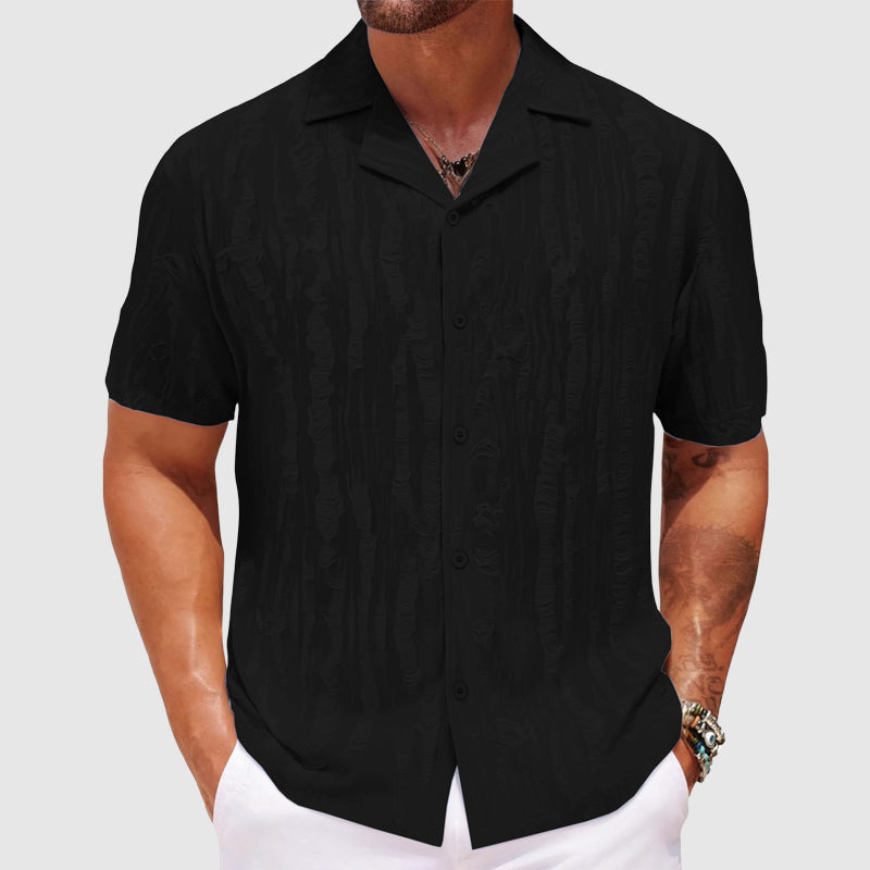 Chemise Raffinée Pioltello Par Lorenzo Vitali Avec Motif Texturé En Vague Et Coupe Décontractée Légère Pour Été